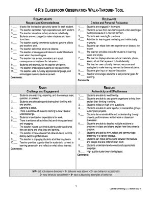 Walkthrough Observation Checklist