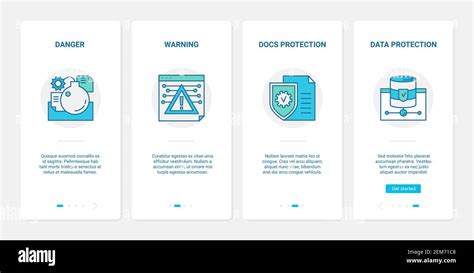 warning ui/ux app, Data security cyber protect technology vector illustration. ux, ui