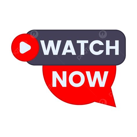 watch now button transparent, Watch now button 3d render, transparent background, click button