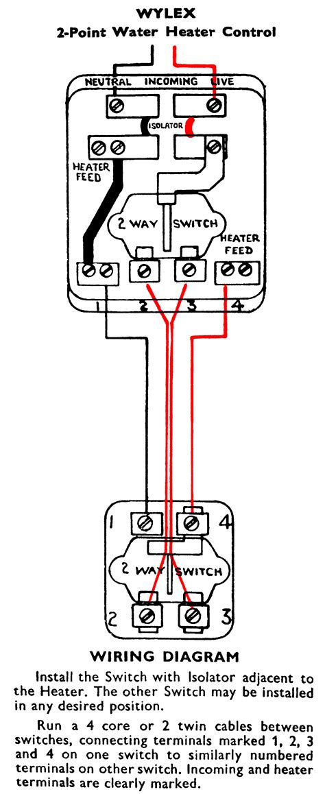 water heater switch wiring 