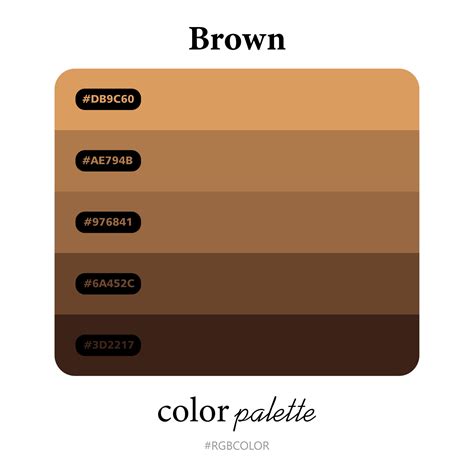 what's the color code for brown, 128 shades of brown color with names, hex, rgb, cmyk codes (2022)