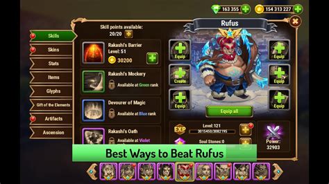 what counters rufus hero wars, Best hero counters