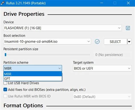 what is partition scheme in rufus, How to use rufus to create a bootable flash drive