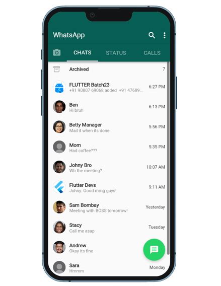 whats app ui in flutter, 