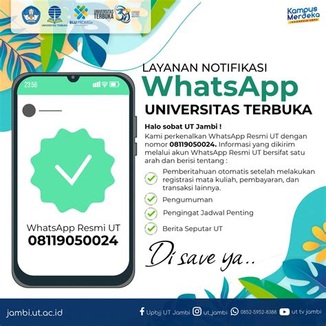 whatsapp universitas terbuka 2025, Pendaftaran universitas terbuka 2022, jadwal, biaya, syarat, dan cara