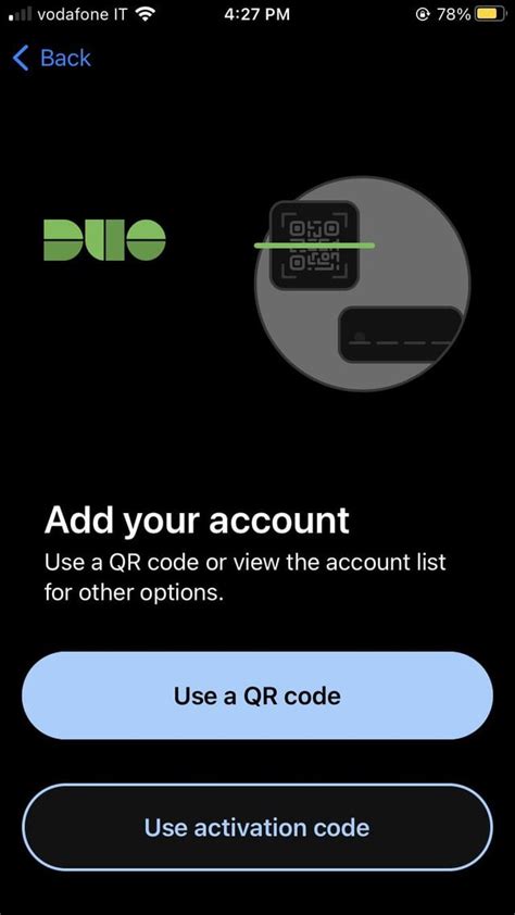 where do i find duo activation code, Duo mobile on android
