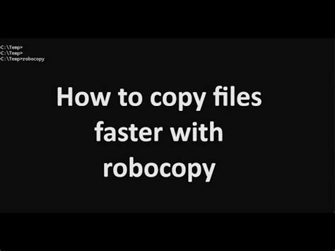 which is faster copy or robocopy, Robocopy syntax commands
