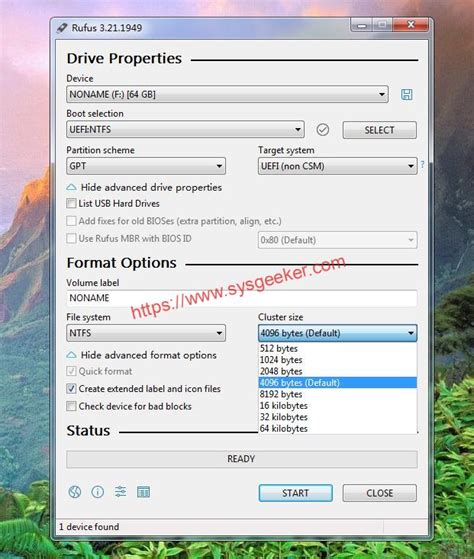 which rufus settings to change, 