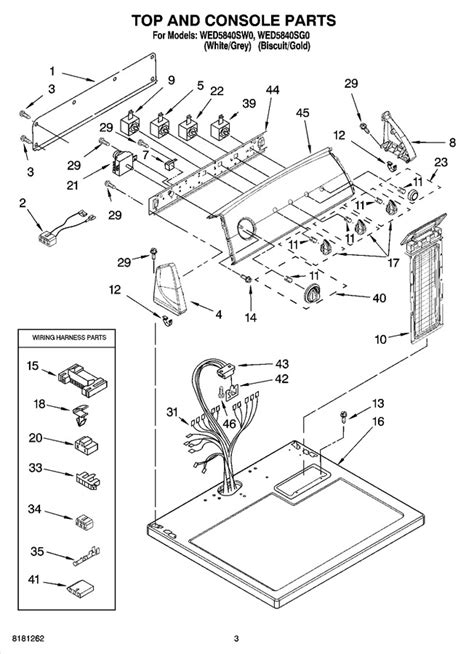 whirlpool dryer wiring diagram wed5840sw0 