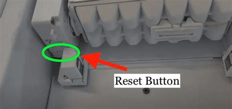 whirlpool ice maker reset button location