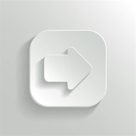 white arrow mobile app icon, Premium vector