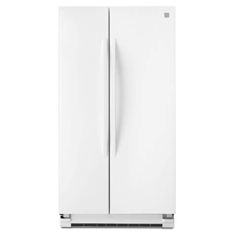 white side by side refrigerator no ice maker