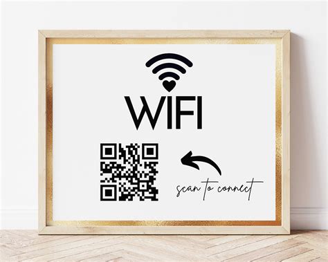 wi-fi qr code sign template, Wifi sign qr code printable, editable hosting wifi sign canva template