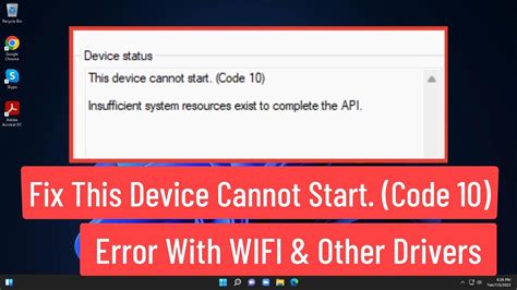 wifi driver this device cannot start, Network driver updaten
