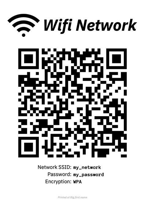 wifi password template with qr code, Pin on wifi password sign