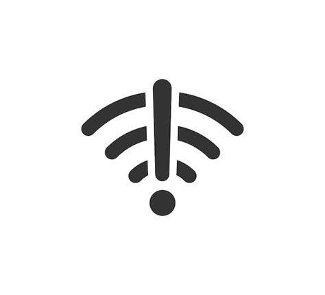 wifi with exclamation mark, Wifi exclamationmark vector svg icon