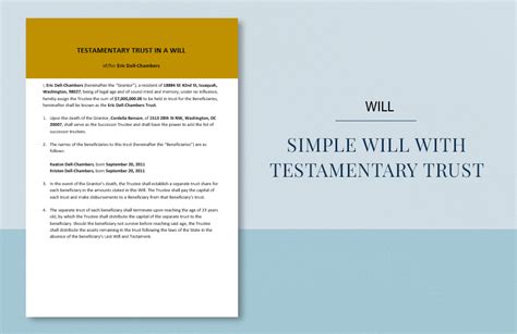 Will And Trust Template