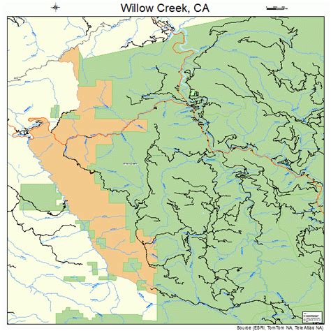 willow creek ca map, Map of willow creek, ca, california. Creek willow map ca california