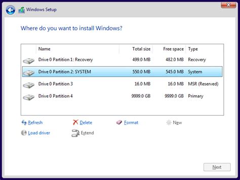 windows 1.0 setup partition screen, Solutions to windows can't be installed to disk 0 partition 1