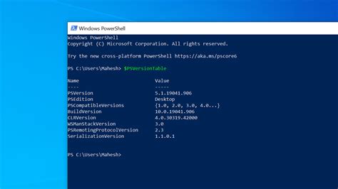 windows 10 activation using powershell, Comment vérifier la version de powershell dans windows 10
