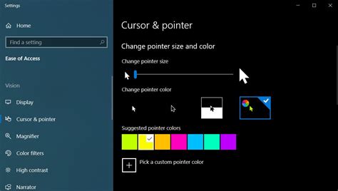 windows 10 color mouse pointer, Change size and color of mouse pointer in windows 10