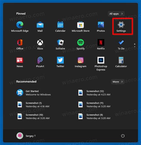 windows 11 start menu icon in settings, How to add the settings icon to the start menu