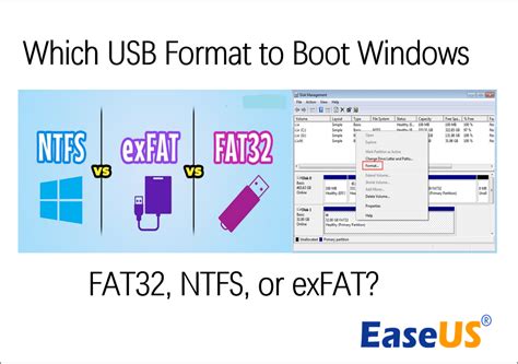 windows boot usb format, Which usb format to boot windows: fat32, ntfs, or exfat? [2024 full guide]. Can you create a mac bootable usb on windows