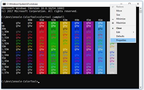 windows colors in console, Updated windows 10 console colors for upcoming build 