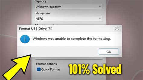 windows was unable to complete the formatting, How to easily fix windows was unable to complete formatting error for