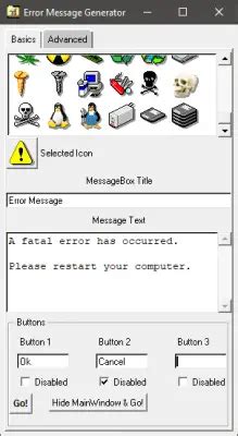 windows xp error message creator, Windows xp error message