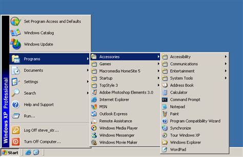 windows xp pro menu start, Start menu xp. Xp start menu windows screenshot folders programs groups screen use office