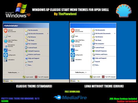 windows xp start menu classic theme, Windows xp