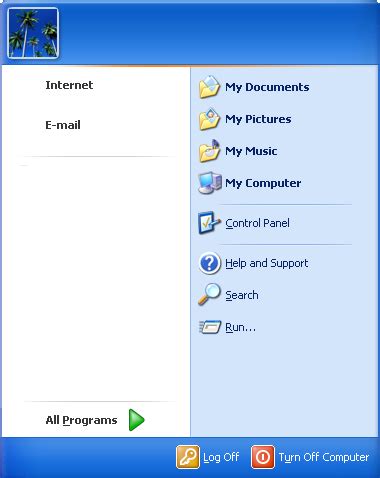 windows xp start menu template, Xp windows start menu bit up. Start menu xp