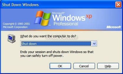 windows xp turn off computer dialogue box, Windows xp turn off computer safe now. Test the message 