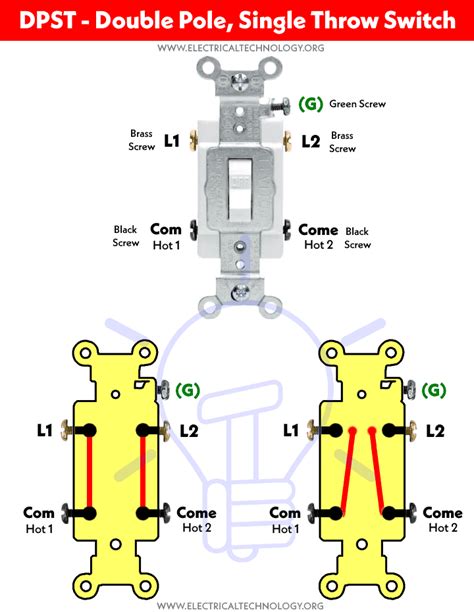 wiring double pole light switch 