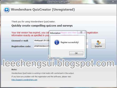 wondershare quizcreator registration code Wondershare registration key code