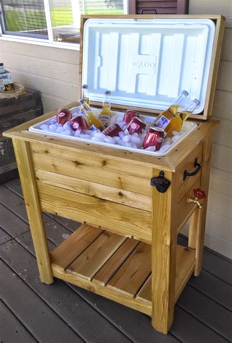 wood ice chest