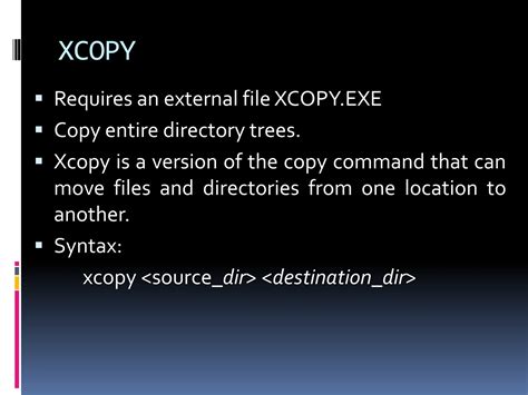xcopy everything in a directory, What switch do you use with xcopy or robocopy to copy subdirectories