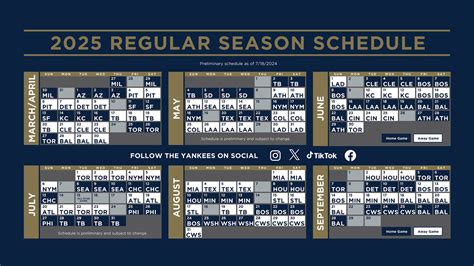 Yankee Schedule Printable