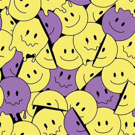 yellow smiley face purple background, Premium ai image