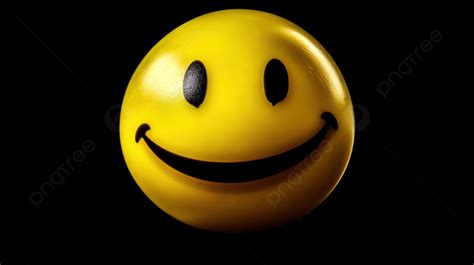 yellow smiley face with black background, Yellow smiley face against black background stock photo