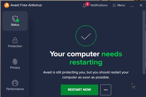 your computer needs restarting avast, Avast needs to restart your computer