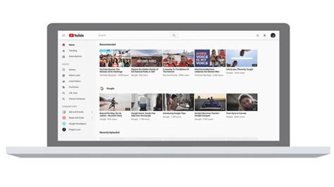 youtube desktop interface design, 