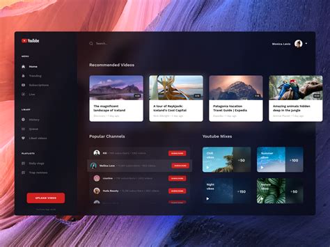youtube desktop ui design, 🔰youtube ui design🔰 on behance