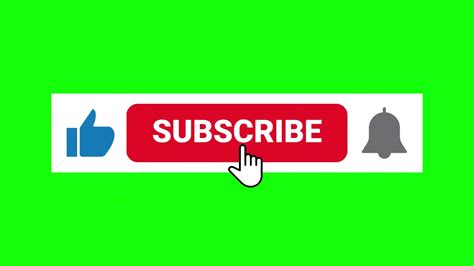 youtube subscribe button green background, New subscribe button and bell icon green screen